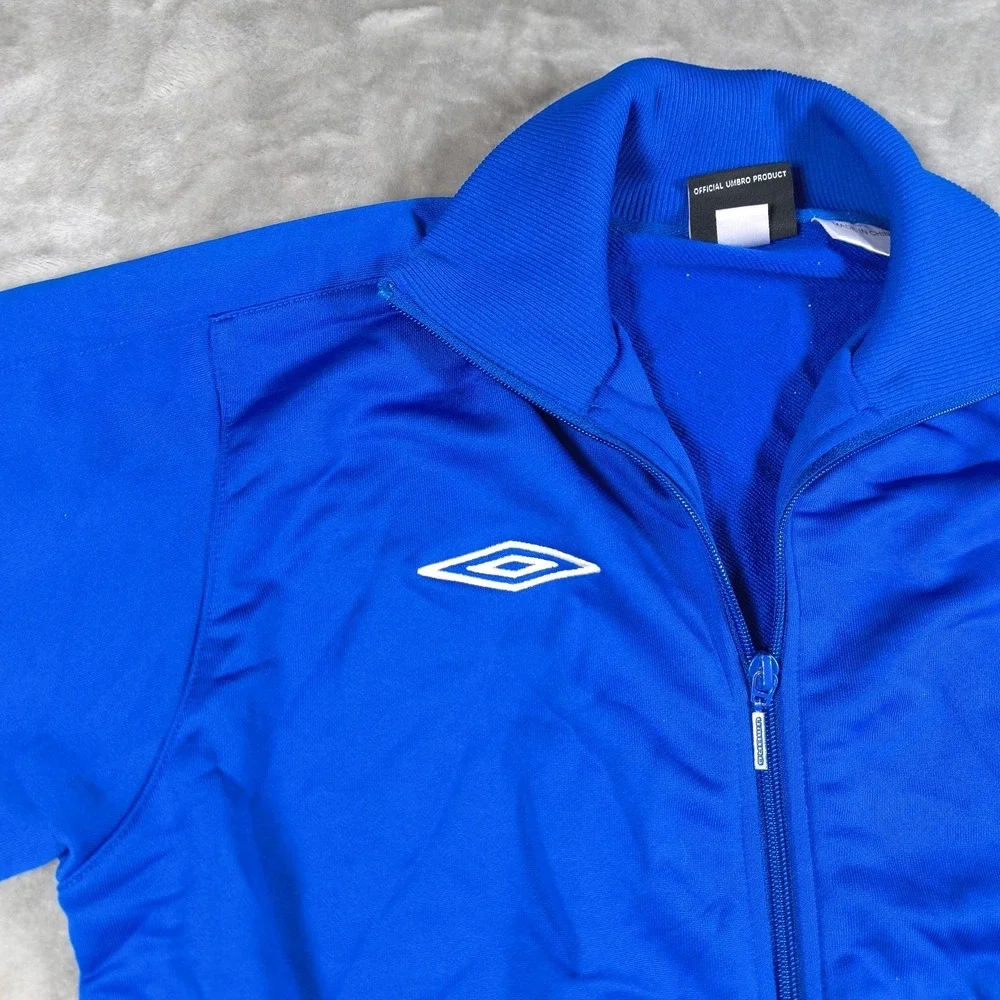 Umbro Track Jacket Youth Large Blue Full Zip Athletic Soccer Warm Up Embroidered